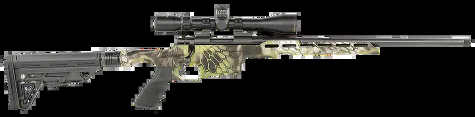 Howa M1500 Mini Excel Lite 223 Rem Rifle with Kryptek Altitude Chassis and Black Folding Stock