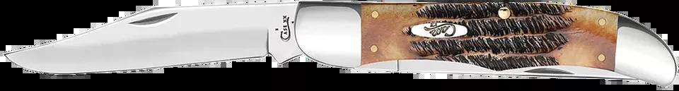 Hunter Folding Knife with 4.10" Mirror Polished Blade and BoneStag Handle