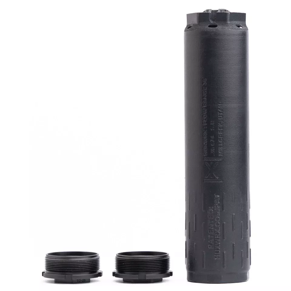 HUXWRX FLOW Range 36 Ti .36 Cal Suppressor Black Cerakote