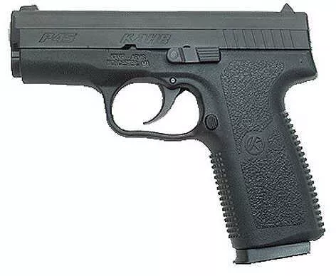 Kahr Arms P45 45 ACP 3.5" Barrel 6 Round Drift Adjustable Low Profile White Bar-Dot Combat Sight Polymer Frame Double Action Black Stainless Steel Blemished Semi Automatic Pistol ZKP4544