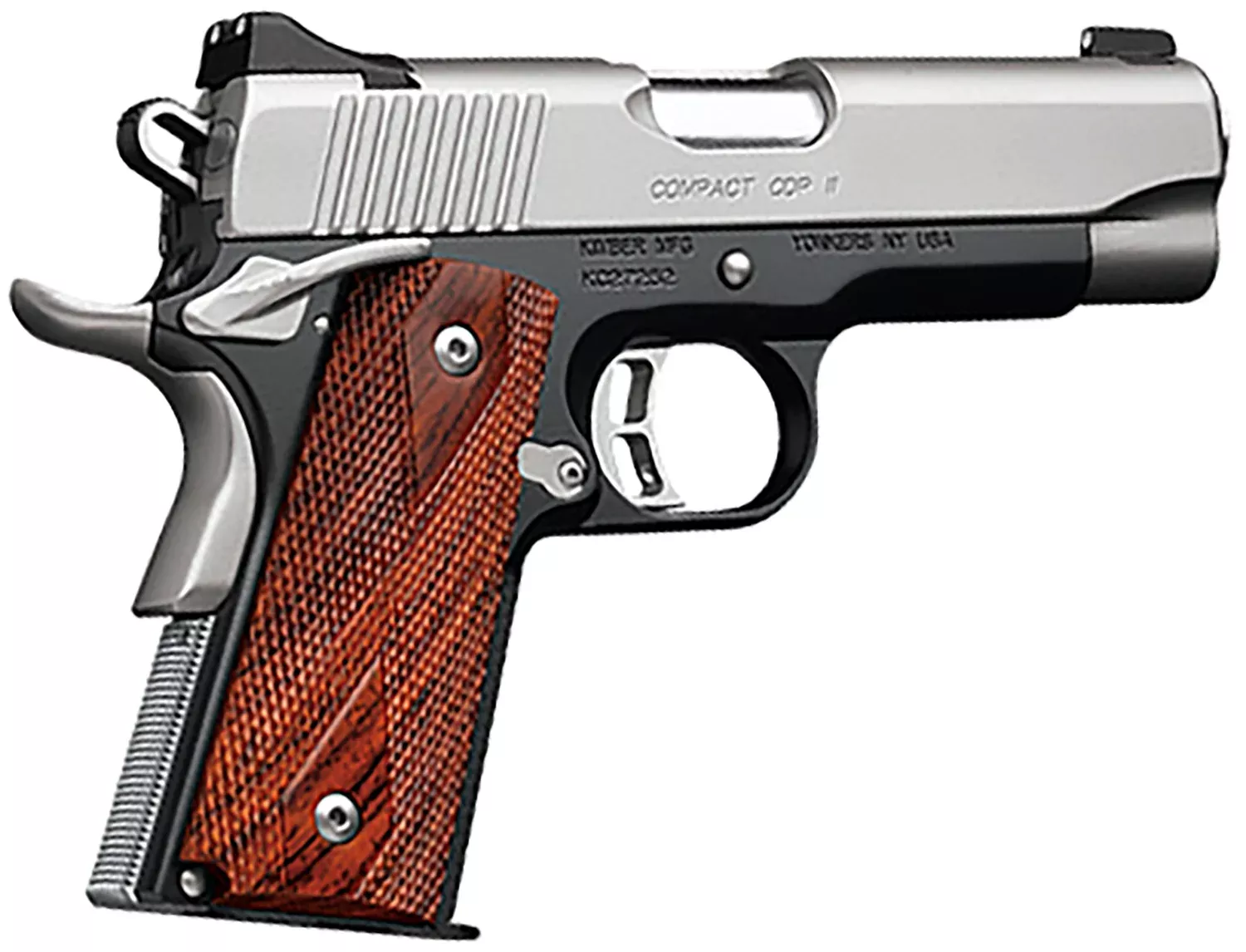Kimber Mfg.,inc 3200018CA Custom CDP II (CA) 45 ACP 8+1 5″ Front Serrations Stainless Steel Slide Brush Polished Front Strap Checkering Laminated Gray/Black Double Diamond Grip