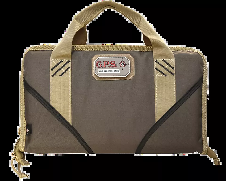 Large GPS Memory Foam Pistol Case with Lockable Zippers and Mag Storage for 1 Handgun
