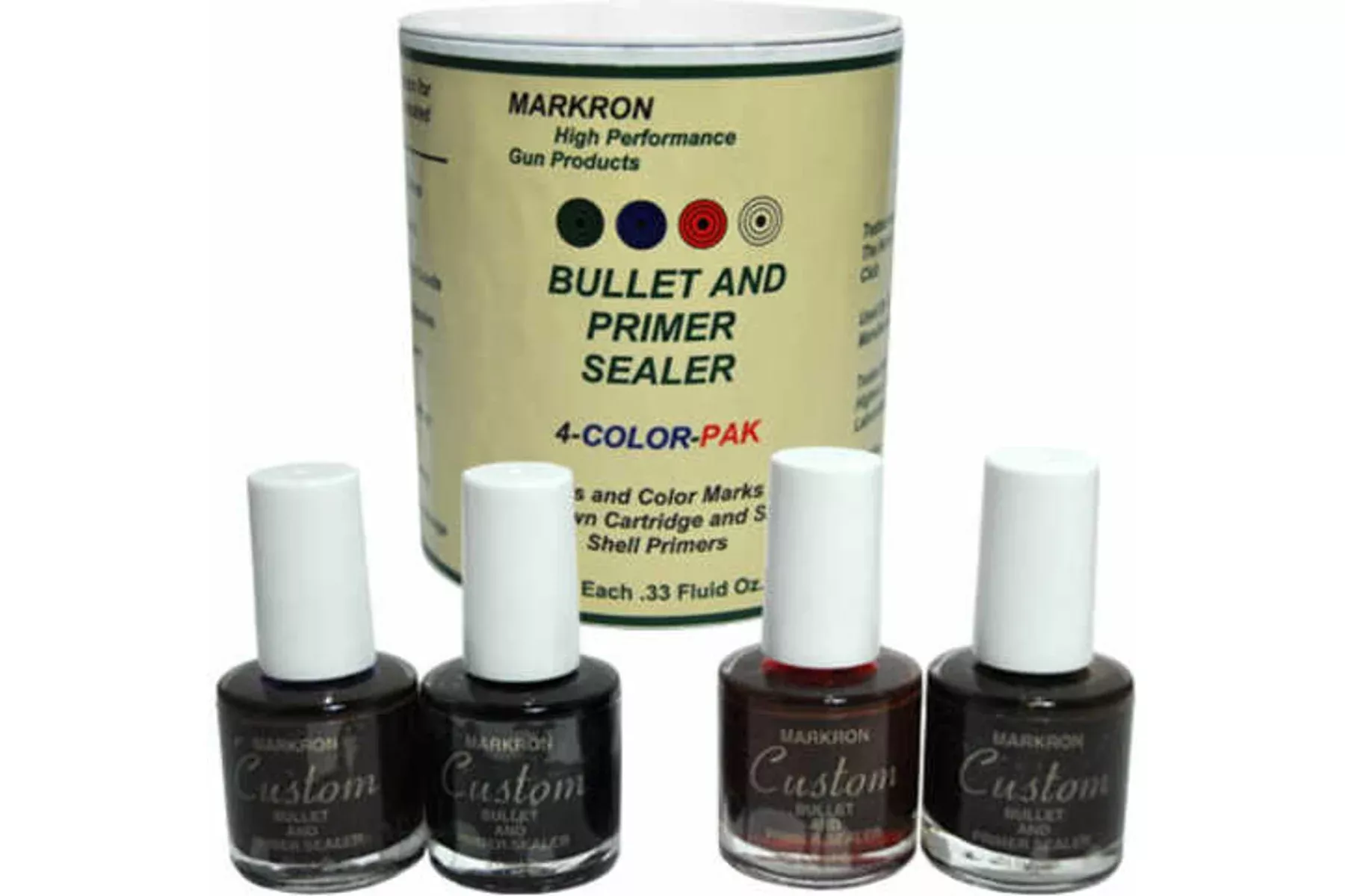 Markron Custom Bullet and Primer Sealer 1/3 Oz (4 Color Pack)
