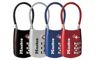 MasterLock | Flexible Combination Shackle Lock | Assorted Blue, Red, Silver or Black | 4688D