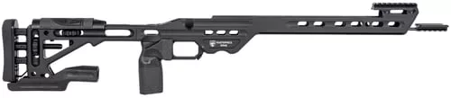 MasterPiece Arms COMPCHASSISREMLA Comp ChassisMPA with V-Bedding & Adjustable Cheek Riser Black Cerakote Aluminum for Remington 700 LA