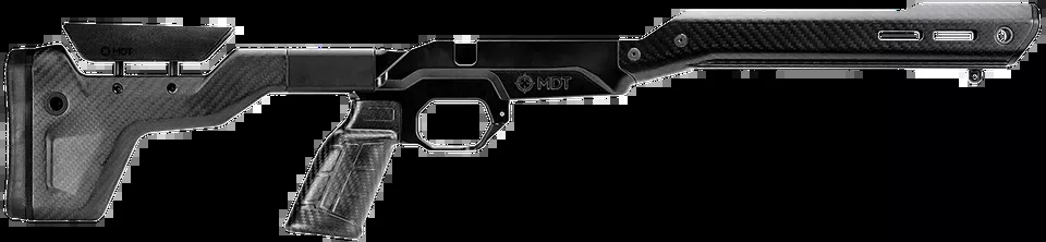 MDT Sporting Goods HNT26 Chassis System for Howa 1500 SA/Weatherby Vanguard, Black Carbon Fiber, AICS Mag Compatible