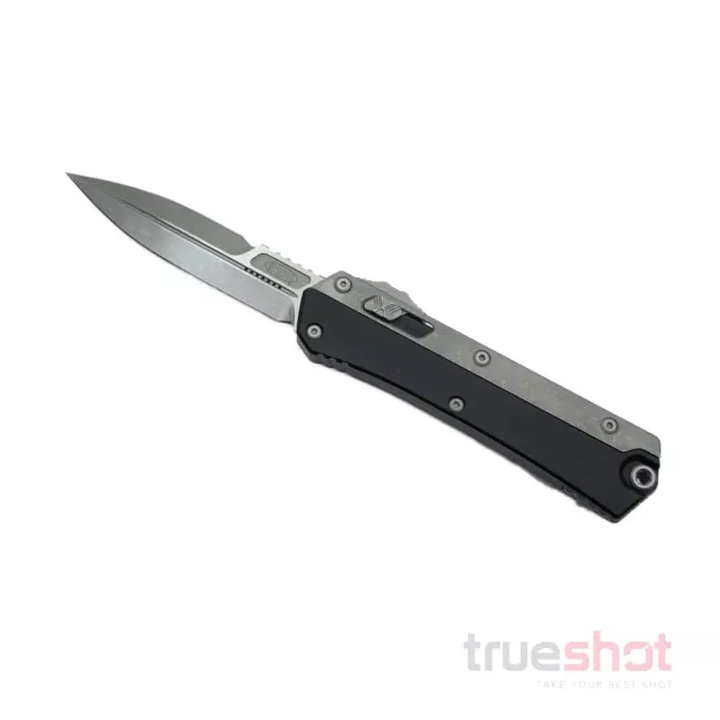 Microtech Glykon OTF Automatic Knife Black Alum + Titanium – 3.75 (184-10AP)