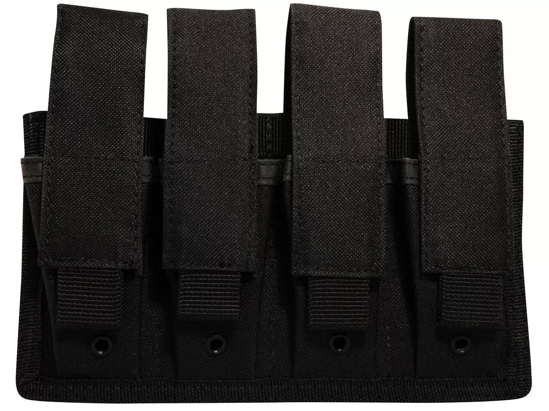 MidwayUSA MOLLE Four Pistol Magazine Pouch Black