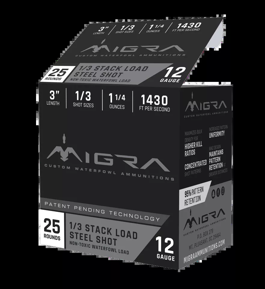 Migra Ammunitions M12S13 Staxd 12 Gauge 3" 1 1/4 oz 1/3 Shot - 25 Rounds per Box, 10 Boxes per Case