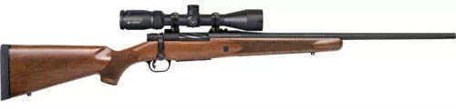 Mossberg Patriot Rifle 243 Winchester 22" Barrel 5 Rounds Wood Stock Blued Vortex 3-4x40mm Scope Bolt Action