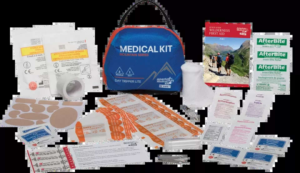 Mountain Day Tripper Lite Medical Kit: Water Resistant First Aid for Injuries and Illnesses