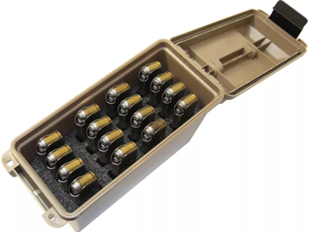 MTM Tactical Mag Can Holds 16 1911 Magazines Polymer Flat Dark Earth