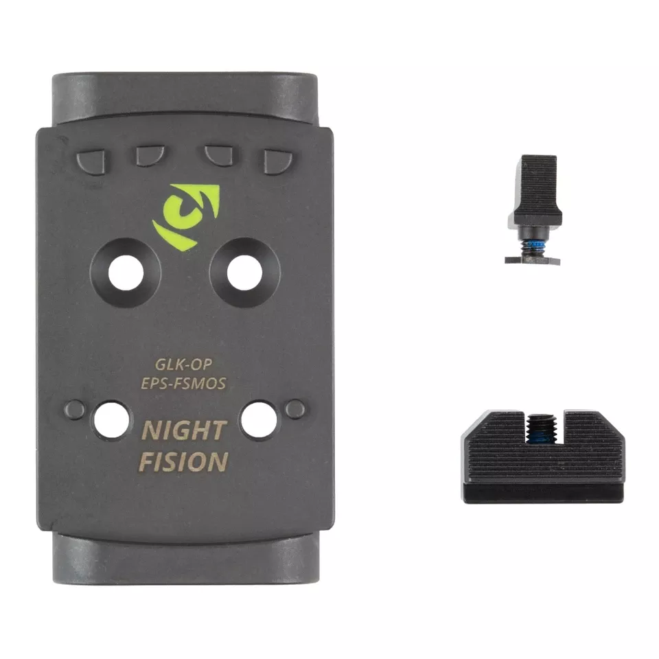 Night Fision Glock MOS EPS Plate + Backup Sight, Black