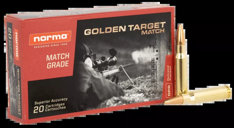 Norma 308 Win 168gr BTHP Golden Target Match Ammo - 20 Rounds