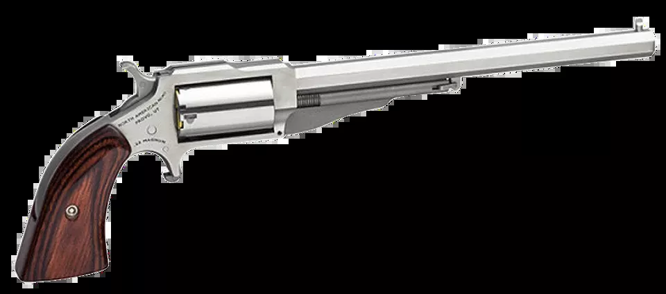 "North American Arms 1860 Hogleg .22 WMR, 6" Barrel, 5rd, Stainless/Wood, CA Compliant"