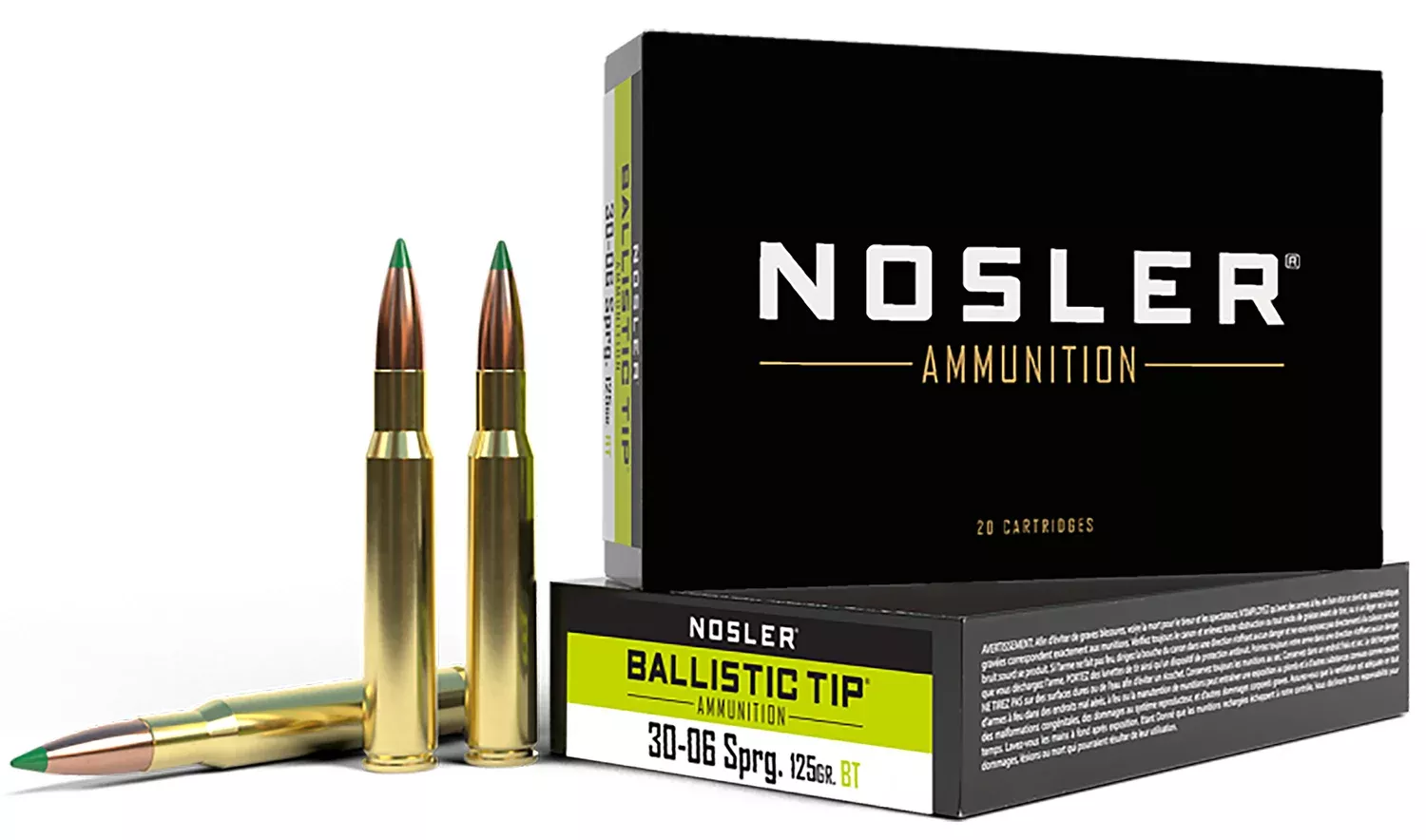 Nosler 40068 Ballistic Tip30-06Springfield 125gr Spitzer Ballistic Tip 20 Per Box/10 Case