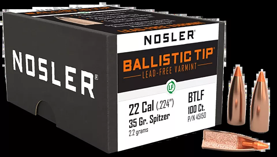 Nosler 45150 22Cal 35gr Lead-Free Ballistic Tip Bullets 100-Pack