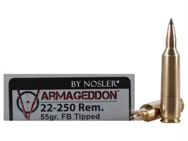 Nosler Varmageddon 22-250 Rem, 55gr Tipped Flat Base, Box of 20
