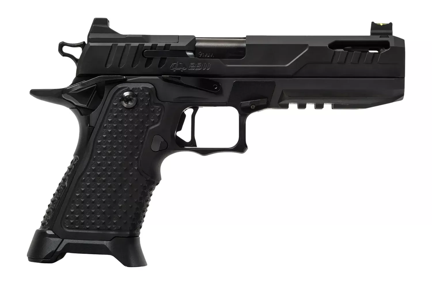 Oa Defense2311 Pro Elite Full Size 9mm Luger 21+1 5″ Ported Barrel, Black DLC Steel Optic Ready/Serrated Slide, Black Aluminum Frame w/Picatinny Rail, Black Aluminum Grip, Ambidextrous