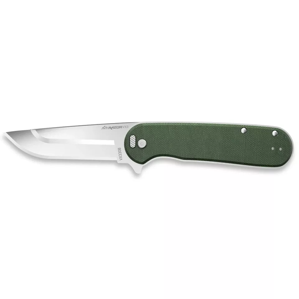 OD Edge Razor VX3 Micarta Green Stainless Steel