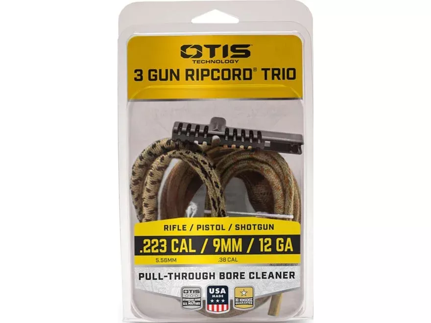 Otis Ripcord Bore Cleaner 3 Gun Trio 223, 9mm, 12 Gauge
