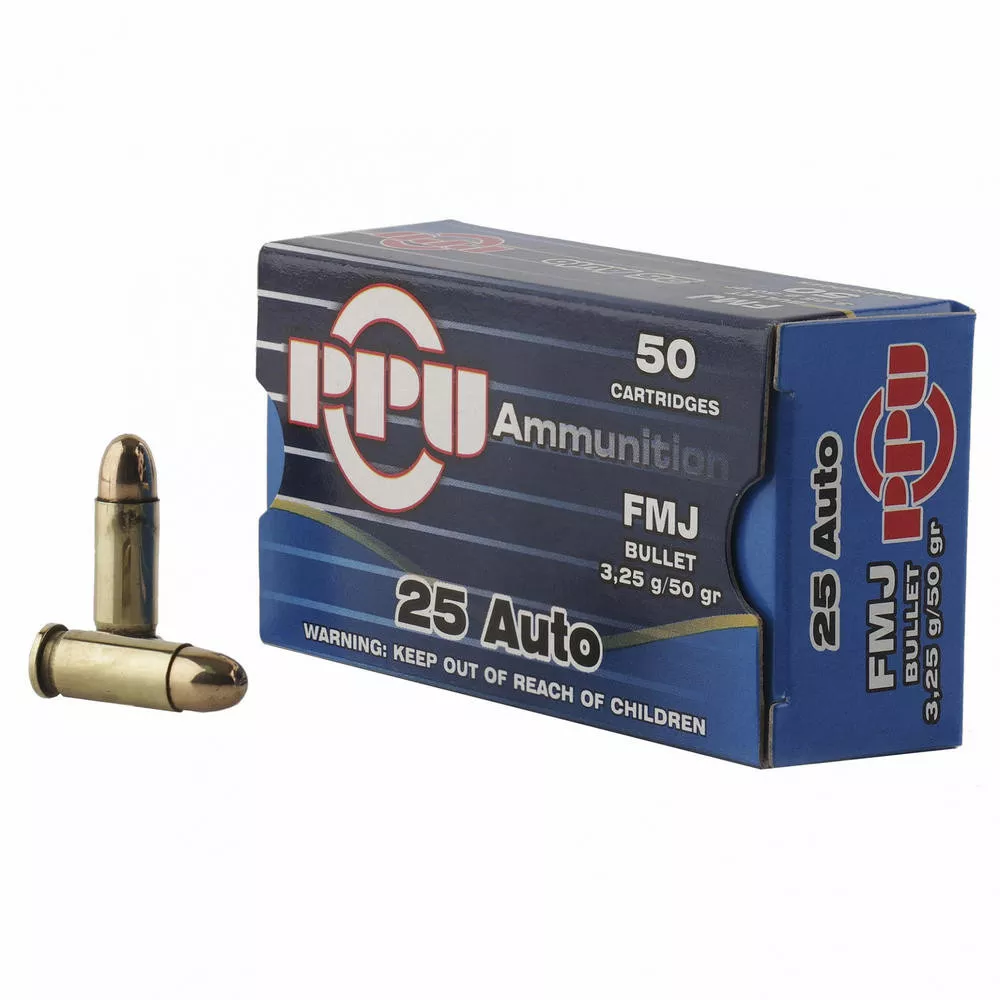 Ppu 25ACP Full Metal Jacket 50 Grain 50 /1000