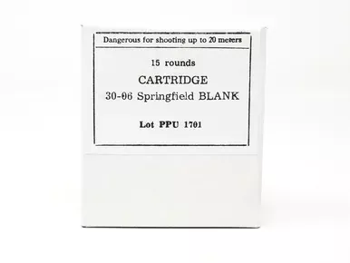PPU Rifle Ammo 30-06 Blank, 1999, Standard Case 15 Rounds