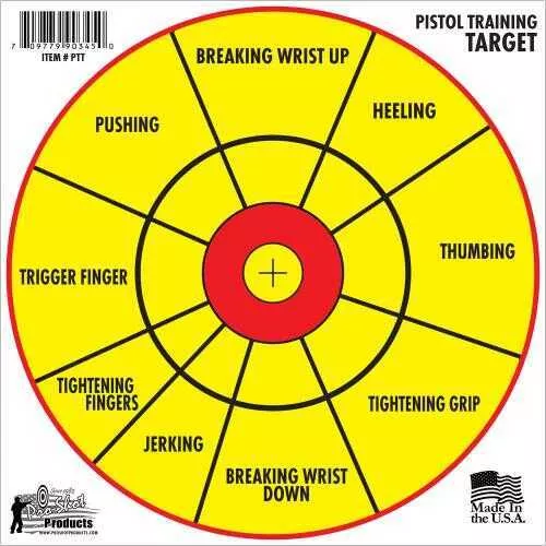 Pro-Shot SplatterShot Pistol Training Hanging Paper 12" Bullseye Red/Yellow 6 Pack