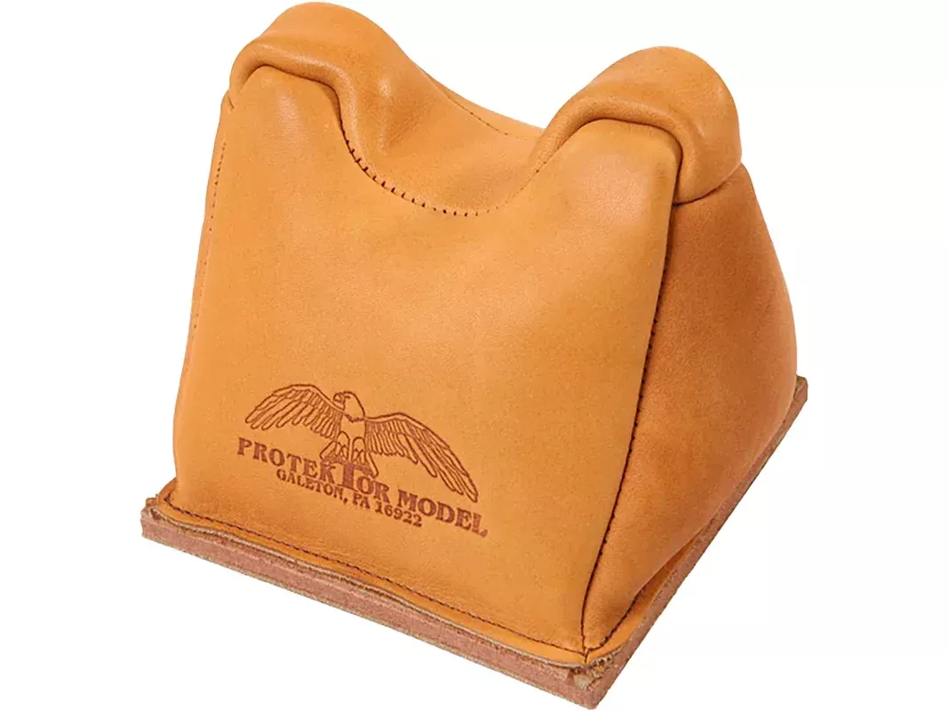 Protektor Standard Front Shooting Rest Bag with Hard Bottom Leather Tan Filled