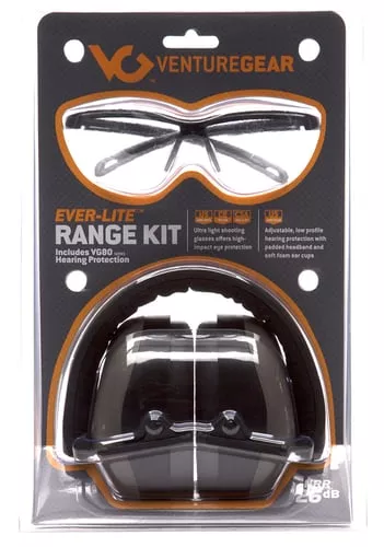 Pyramex VGCOMBO8610 Venture Gear Ever-Lite Range Kit 26 dB Over the Head Gray/Black Adult 1 Pair