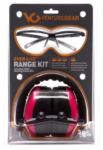 Pyramex VGCOMBO8617 Venture Gear Ever-Lite Range Kit 26 dB Over the Head Pink/Black Adult 1 Pair