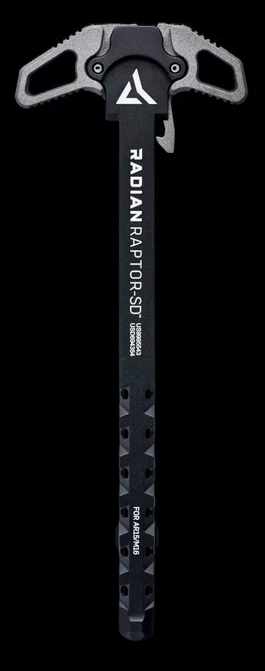 Radian Weapons Raptor SD Ambi Charging Handle, Tungsten Gray, Gas Ported, AR-15/M16 Compatible