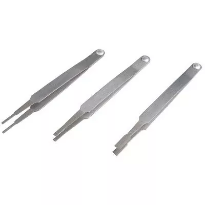 Ramrodz Inc. 3-Piece Diamond Tip Pivot Handle Tweezers