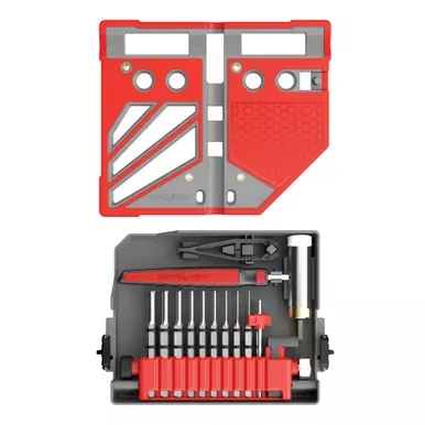 Real Avid Master Bench Block Pro Kit | Inlcudes Bench Block Punch Set and Hammer | Matte Finish | Gray and Red | AVMBBPKIT