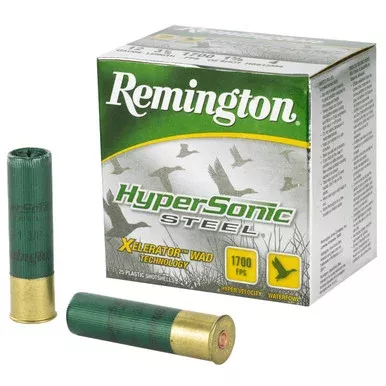 Remington HyperSonic Waterfowl 12 Gauge Ammo 3-1/2″ #4 Steel Shot 1-3/8 oz Box of 25