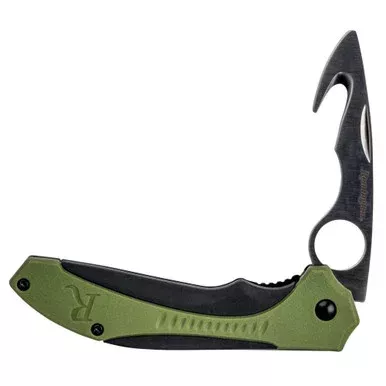 Remington Sportsman Linerlock Skinner Knife 3.25″ Blade Black and Green Handle