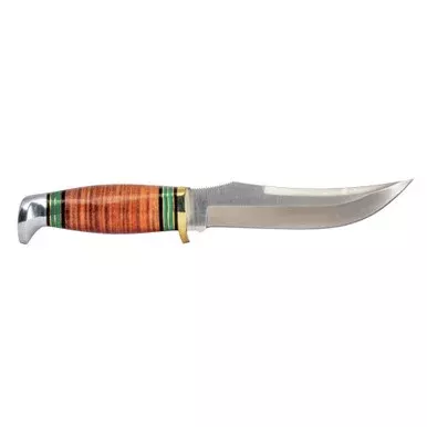 Remington Stacked Leather 10″ Fixed Blade Knife Brown Leather Sheath