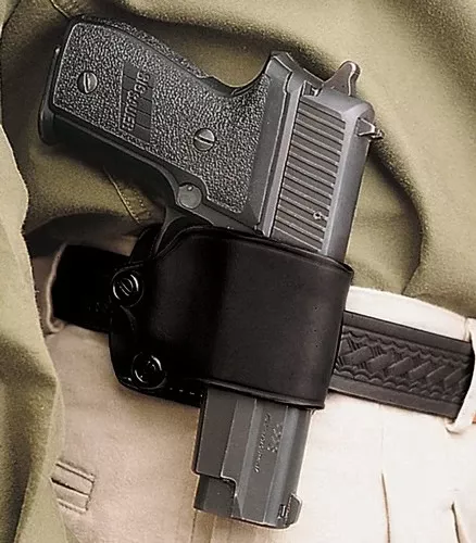 RH Leather Large Black DeSantis Yaqui Slide Holster for Autos