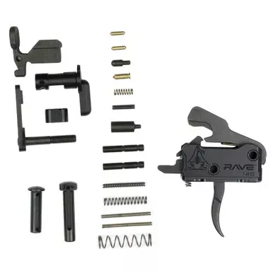 Rise Armament Rave Single State Trigger | Lower Parts | Includes Lower Parts Kit | AR-15 | Black | T017-12003