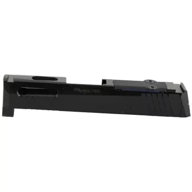 Rival Arms Sig P365 Slide w/ Shield RMSC Footprint | A1 | Recessed Slide Cuts | Front/Rear Serrations | Three Window Cuts For More Efficient Cooling and Airflow | Matte Black | RA-RA10P002A