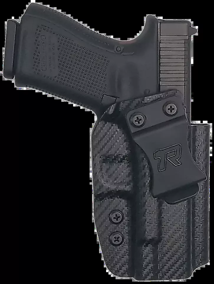 Rounded Gear GLK192332CFRHVAR Kydex IWB Holster for Glock 19 - Right Hand Belt Clip, Black
