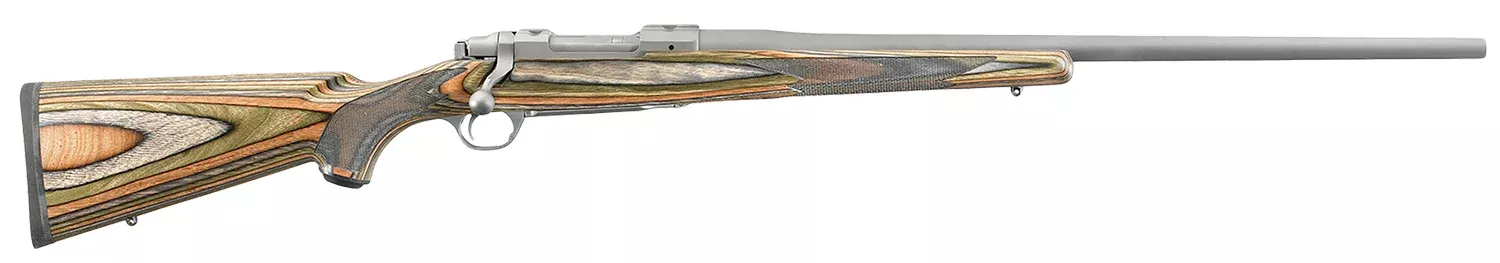 Ruger 17123 Hawkeye Predator Full Size 204 Ruger 5+1 24″ Matte Stainless Steel Barrel, Integral Scope Mounts Stainless Steel Receiver, Green Mountain Fixed Laminate Stock