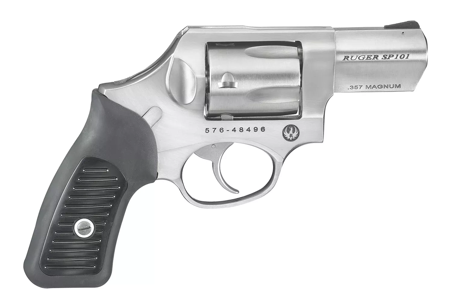 Ruger 5720 SP101357 Mag 5rd 2.25″ Satin Stainless Steel Barrel, Cylinder & Frame, Black Rubber Grip, Transfer Bar Safety, Concealed Hammer