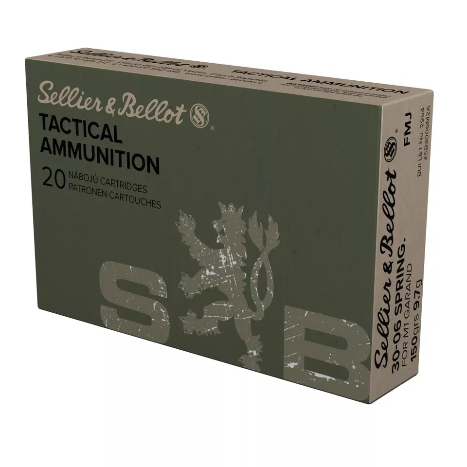 S&B 30-06 M1 Garand 150gr FMJ Ammunition - 20 Rounds per Box, 400 Rounds per Case