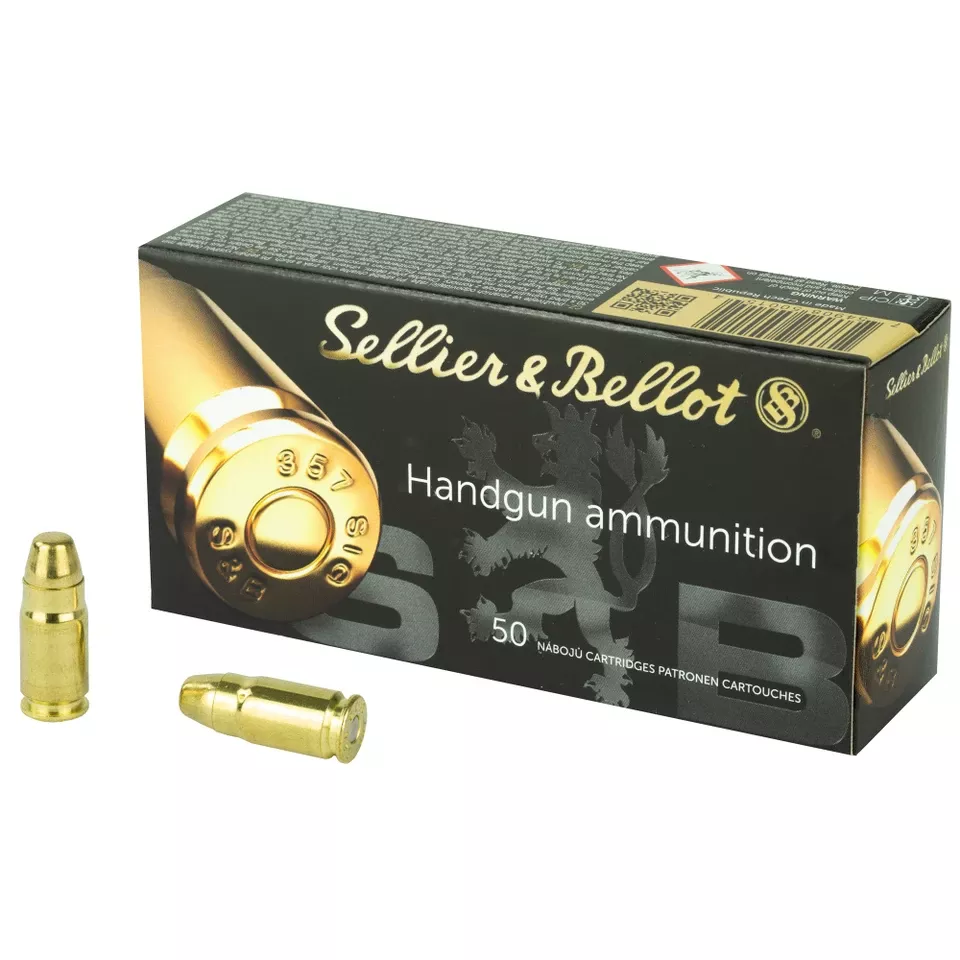 S&B 357SIG 140GR FMJ Ammunition - 50 Rounds/1000 Rounds Box