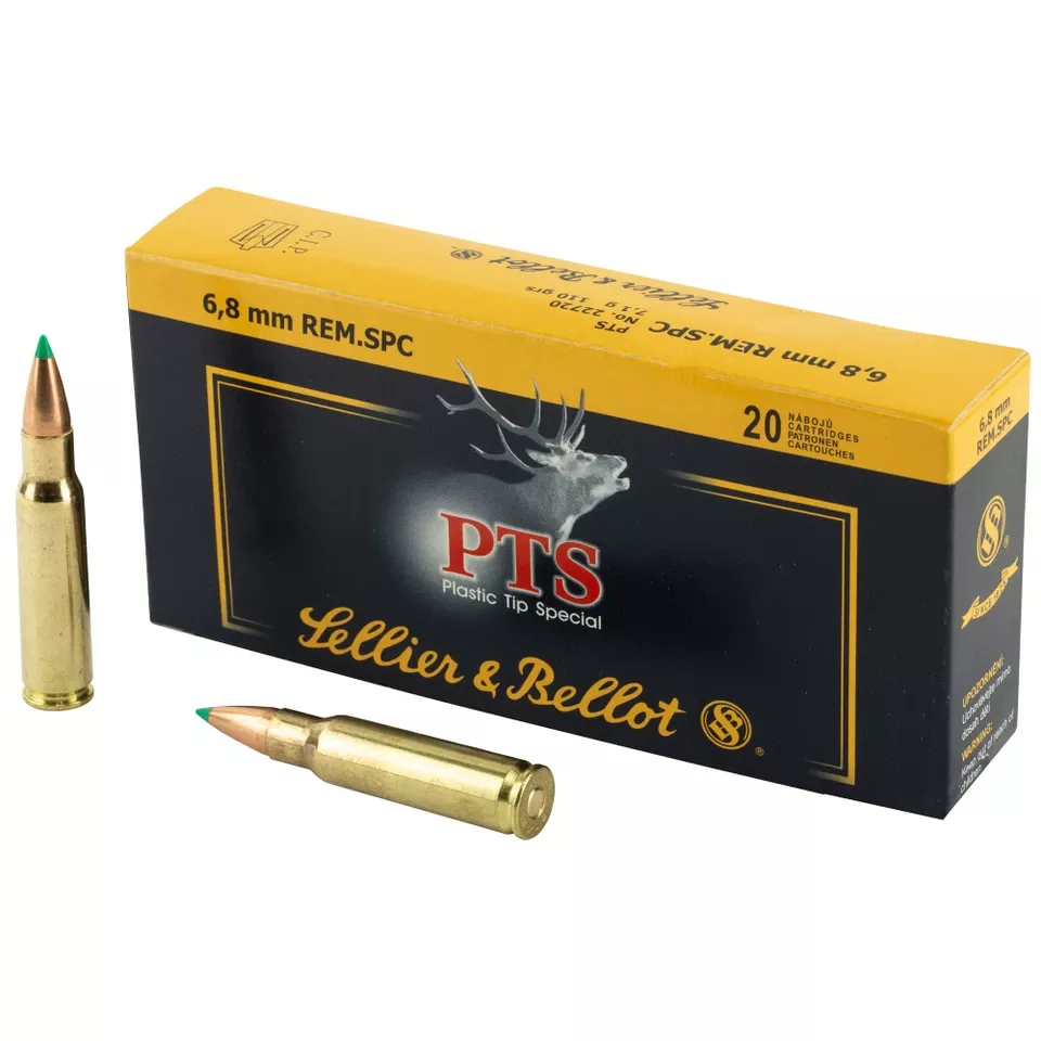 S&B 6.8SPC 110GR PTS Ammunition - 20 Rounds per Box, 600 Rounds Total