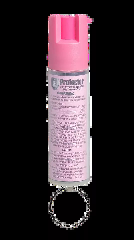 Sabre Pink Dog Spray with Key Ring - 12 ft Range, 0.75 oz