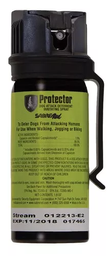 Sabre SRPMK3 Dog SprayCapsaicin Range 15 ft 1.80 oz Includes Belt Clip