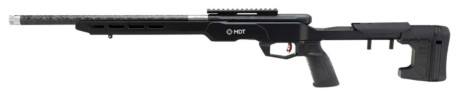 Savage Arms 70556 B22 Precision Lite Bolt 22 WMR 18″ Carbon Fiber Wrapped Barrel 10+1 Black Rec Black Adjustable MDT Aluminum Chassis Stock Black Polymer Grip Right Hand