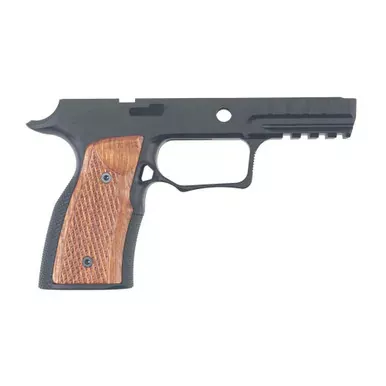 Sharps Bros. Grip Module | Fits Sig P320 | Anodized Finish | Black | Inlcudes Brazilian Cherry Grip Panels | SBGM09